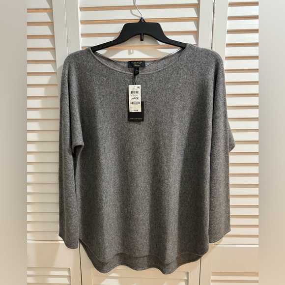 NWT Charter Club Luxury Cashmere Sweater; Size Large; Gray - Picture 1 of 4